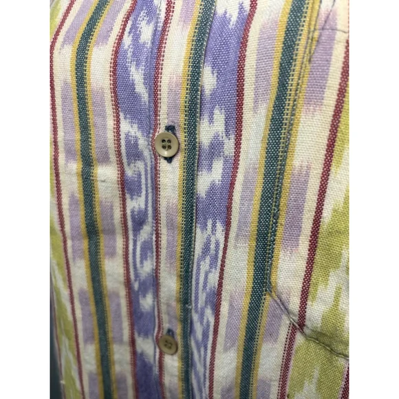 Men's vintage 90s Popol Vuh Shirt, Size M, White & Purple streetwear grunge - Picture 7 of 8